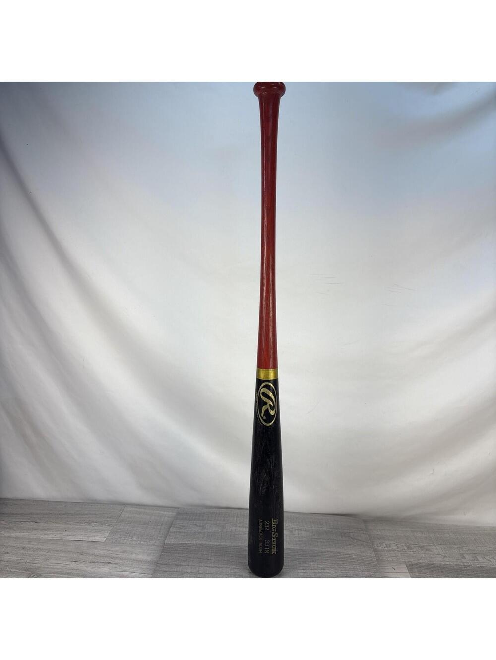 Rawlings Adirondack Big Stick 232 Wood Bat 33"/28 Oz Black/Red/Gold